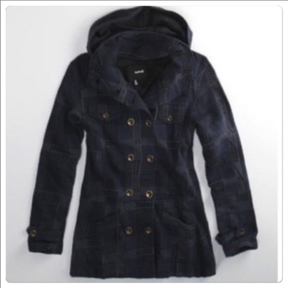 Hurley Winchester Blue Plaid Hooded Flannel Jacket